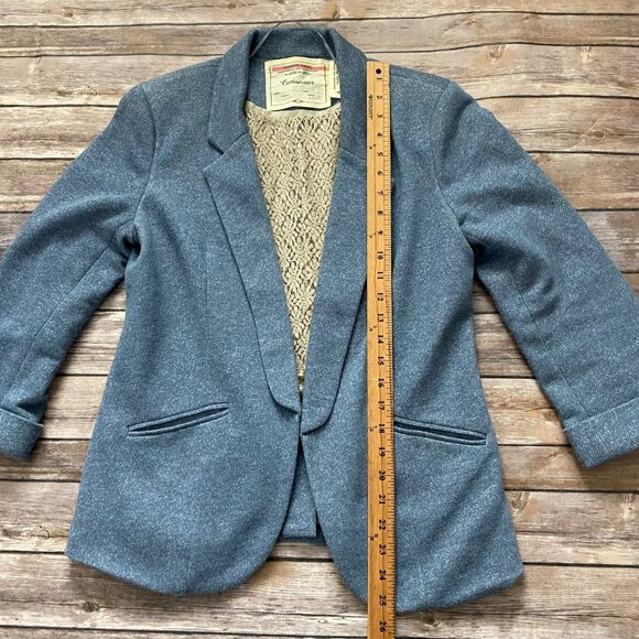 Anthropologie Cartonnier Light Blue Textured Casual Blazer - Picture 10 of 13